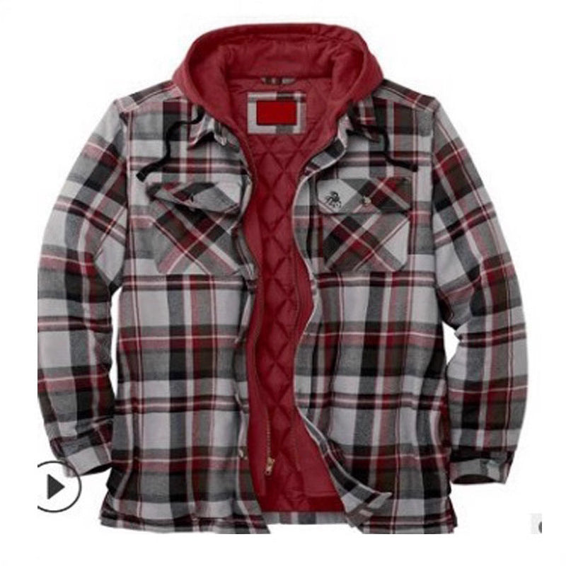 Woodland | Hooded Plaid Shirt Jacket