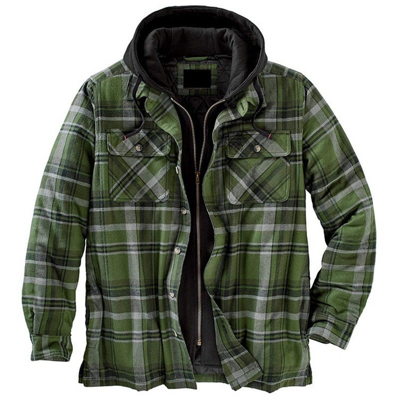 Woodland | Hooded Plaid Shirt Jacket