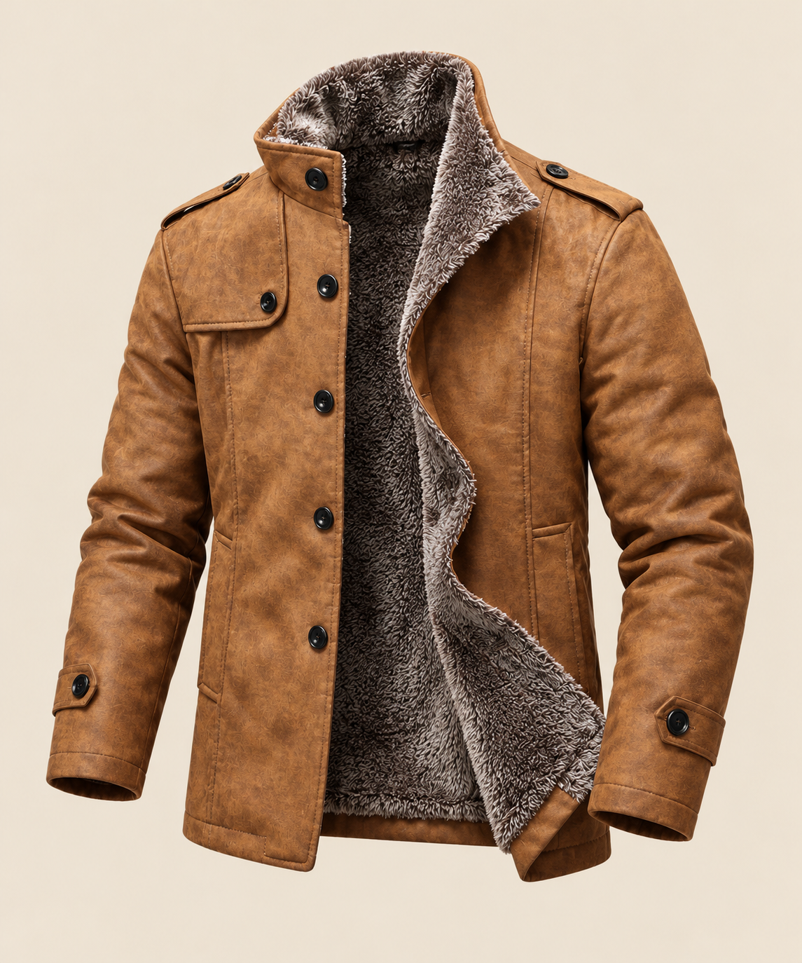Eastwood | Fleece Lined Faux Leather Coat