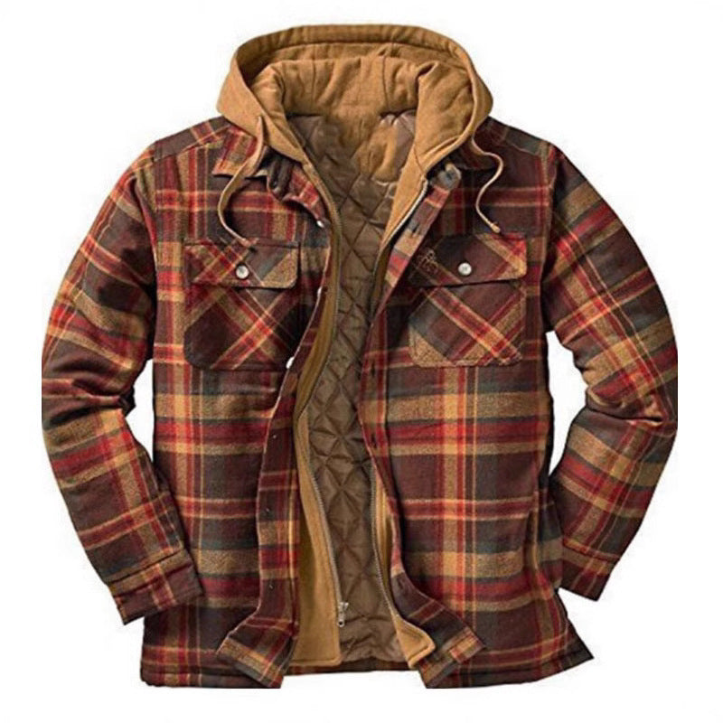 Woodland | Hooded Plaid Shirt Jacket